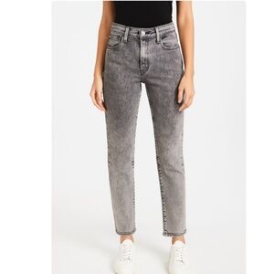 Levi's 724 High Rise Straight Denim Jeans Gray/Black Size 32